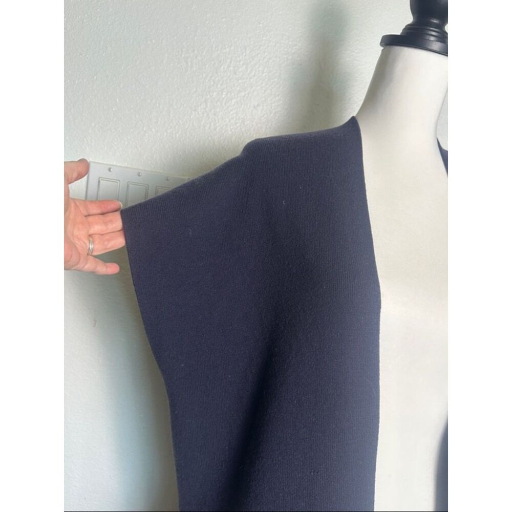 Michael Kors Cashmere Cardigan Sweater Vest Womens Medium Boho Lagen Luxury Navy - Picture 2 of 11
